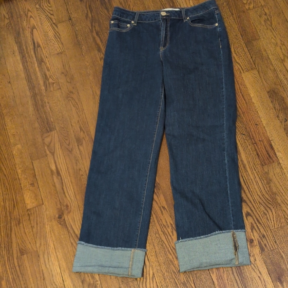 1822 Denim Dark Blue Cuffed Jeans